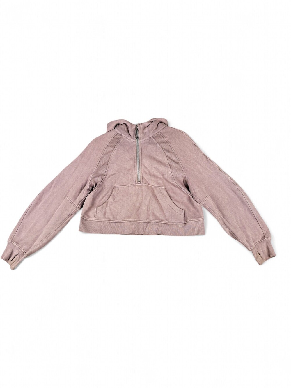 Lululemon Cropped Half-Zip Hoodie Pullover M Mauve